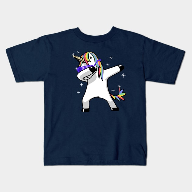 Dabbing Unicorn Kids T-Shirt by vo_maria